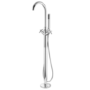 Chrome Freestanding Bath Shower Mixer Tap With Cross Head Handles - Arissa