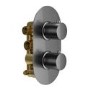Gunmetal Grey 2 Outlet Concealed Thermostatic Mixer Shower Valve - Arissa