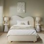 Cream Upholstered Single Ottoman Bed with Curved Headboard - Aria