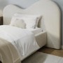 Cream Upholstered Single Ottoman Bed with Curved Headboard - Aria
