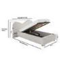 Cream Upholstered Single Ottoman Bed with Curved Headboard - Aria