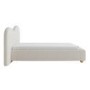 Cream Upholstered Single Ottoman Bed with Curved Headboard - Aria