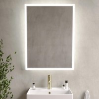 Rectangular Tiltable Bathroom Mirror with Lights 600 x 800mm - Arissa