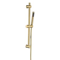 Brushed Brass Round Adjustable Height Slide Rail Kit with Hand Shower - Arisssa