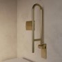 Brass Folding Bathroom Grab Rail 600 x 160mm - Arissa