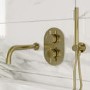 Brushed Brass Bracket with Hose - Arissa