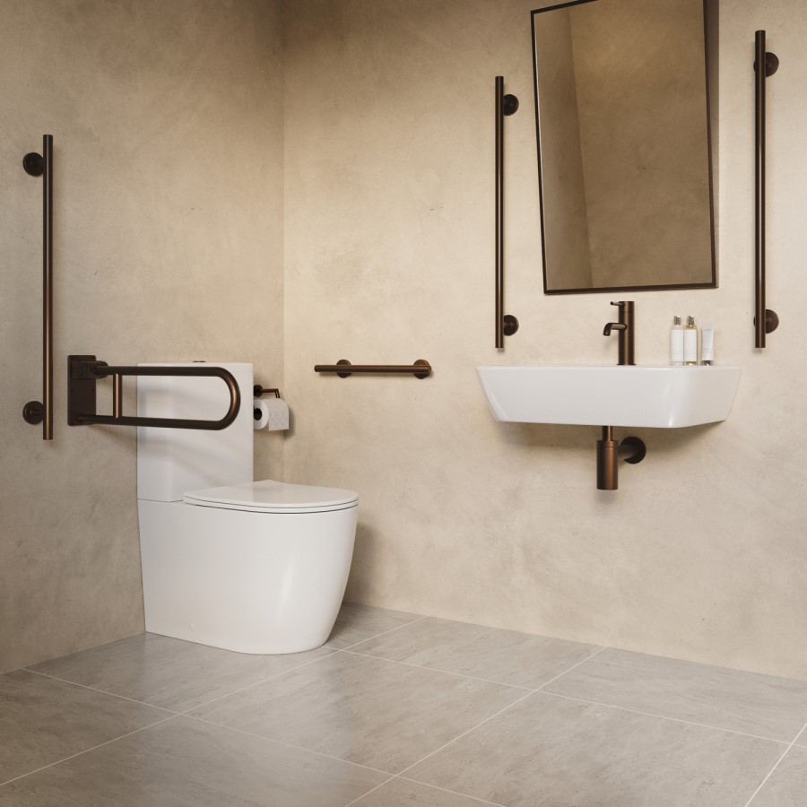 Bronze Bathroom Grab Rail 800 x 77mm - Arissa