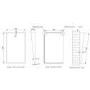 Rectangular Gunmetal Grey Angled Bathroom Mirror 500 x 800mm - Arissa