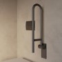 Gunmetal Grey Folding Bathroom Grab Rail 600 x 160mm - Arissa