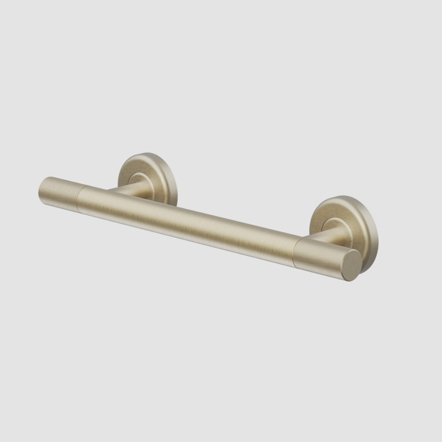 Brass Knurled Bathroom Grab Rail 350 x 77mm - Arissa