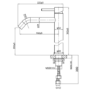 Black Tall Mono Basin Mixer Tap - Arissa