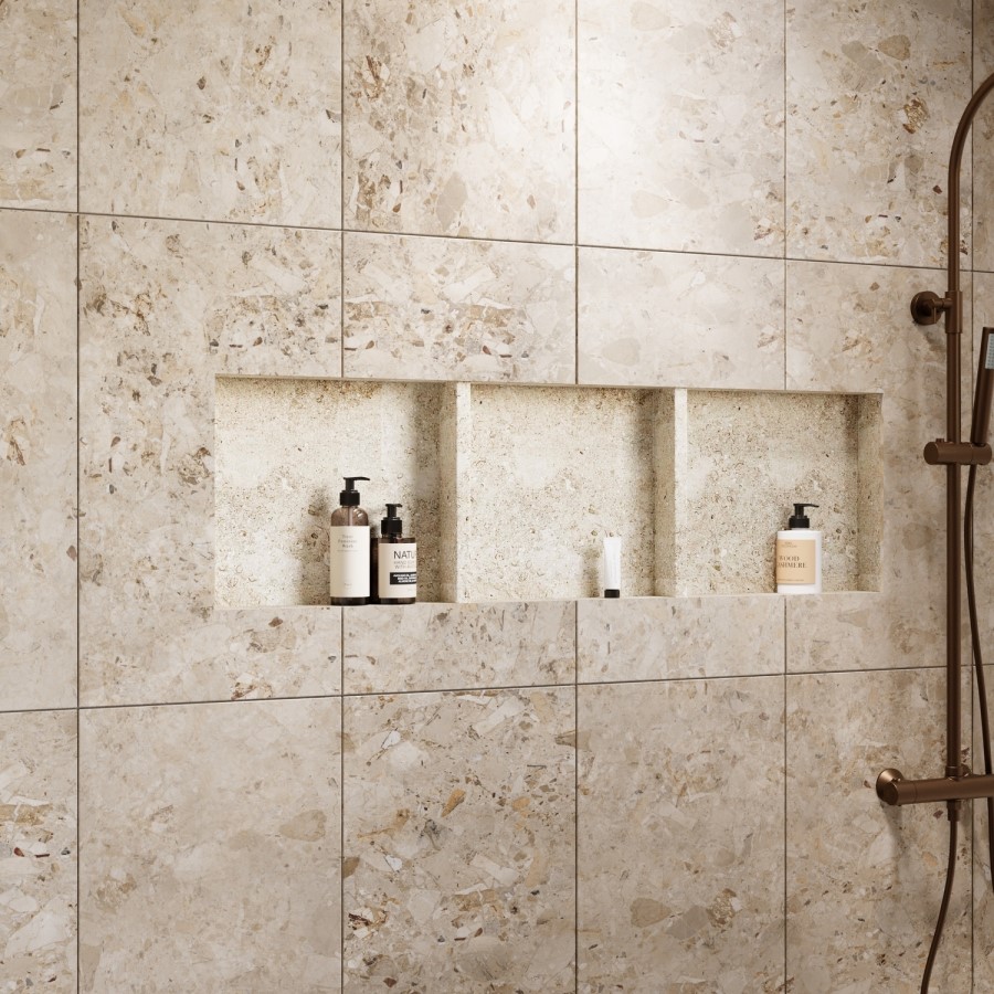 Tileable Shower Niche with Shelves 1270 x 406mm - Arissa