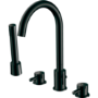 Black 4 Hole Bath Shower Mixer Tap - Arissa