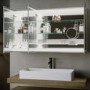 Triple Door Bathroom Mirror Cabinet with Lights Demister & Socket 1200 x 800mm - Artemis