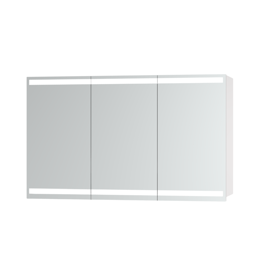 Triple Door Bathroom Mirror Cabinet with Lights Demister & Socket 1200 x 800mm - Artemis