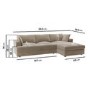 Right Hand Chaise Corner Sofa and Footstool Set in Mink Velvet - August