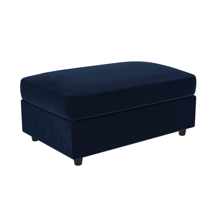 ALMOST PERFECT - Large Navy Velvet Footstool - August