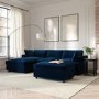 ALMOST PERFECT - Large Navy Velvet Footstool - August