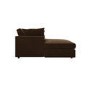 Large Chocolate Brown Velvet Left Hand 4 Seater Chaise Corner Sofa - August