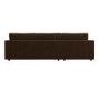 Large Chocolate Brown Velvet Left Hand 4 Seater Chaise Corner Sofa - August