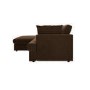 Large Chocolate Brown Velvet Left Hand 4 Seater Chaise Corner Sofa - August