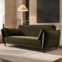 3 Seater Click-Clack Sofa Bed in Olive Green Velvet - Bobby