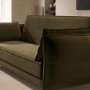 3 Seater Click-Clack Sofa Bed in Olive Green Velvet - Bobby