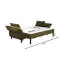3 Seater Click-Clack Sofa Bed in Olive Green Velvet - Bobby