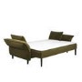 3 Seater Click-Clack Sofa Bed in Olive Green Velvet - Bobby
