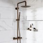 Brushed Bronze Thermostatic Bar Mixer Shower Set with Slide Rail Kit & Pencil Hand Shower - Arissa