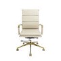 Beige Faux Leather High Back Office Swivel Chair - Benson