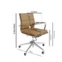 Tan Faux Leather Office Swivel Chair - Benson