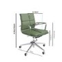 Green Faux Leather Swivel Office Chair - Benson