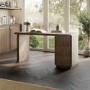 Dark Wood Modern Office Desk with Drawers - Banks