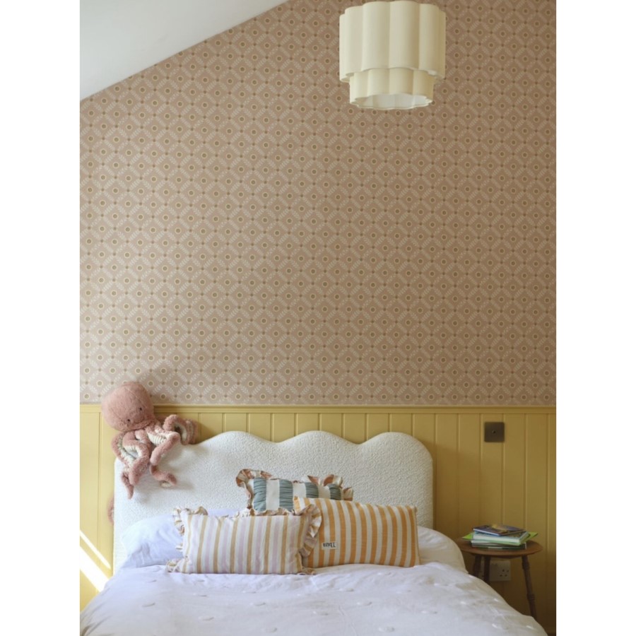 Cream Boucle Small Double Ottoman Bed with Scalloped Headboard - Boba