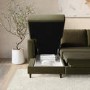ALMOST PERFECT - 6 Seater Pull-Out U-Shape Sofa Bed with Storage in Olive Green Velvet - Boe