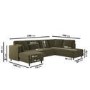ALMOST PERFECT - 6 Seater Pull-Out U-Shape Sofa Bed with Storage in Olive Green Velvet - Boe