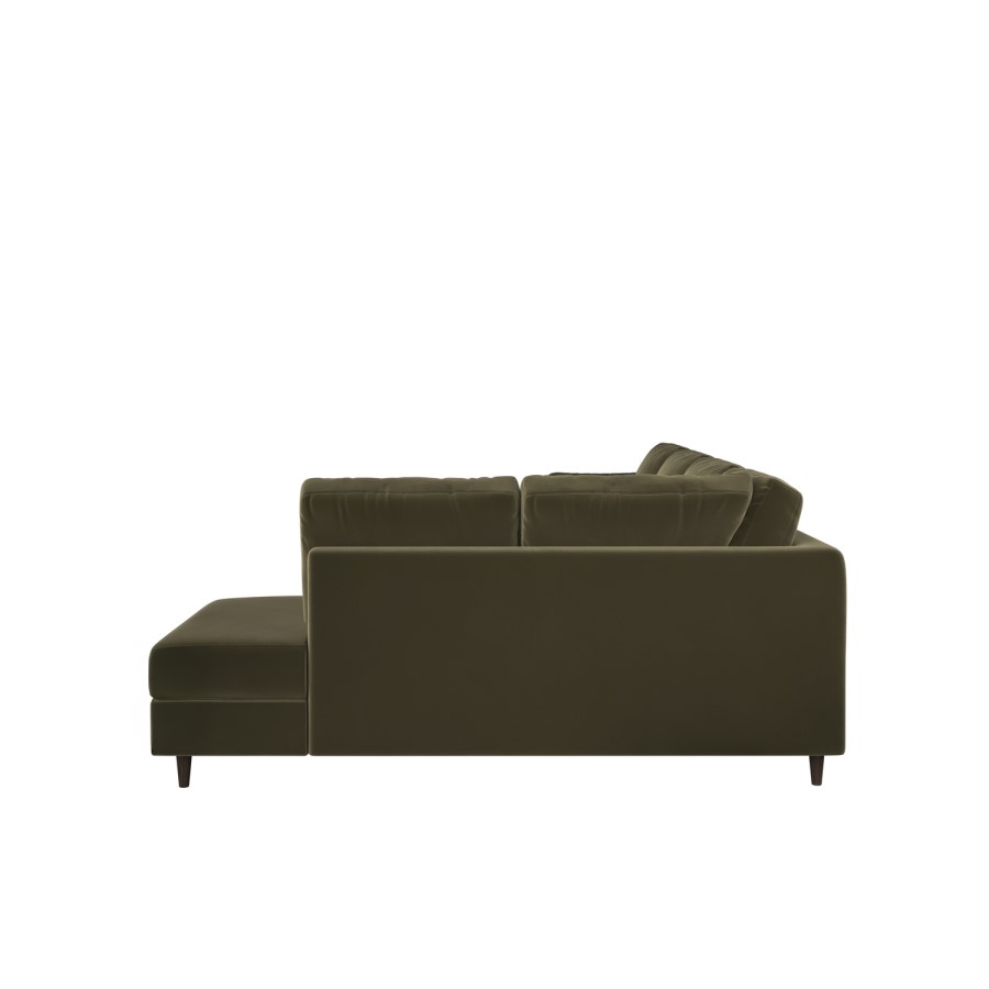 ALMOST PERFECT - 6 Seater Pull-Out U-Shape Sofa Bed with Storage in Olive Green Velvet - Boe