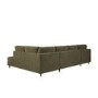 ALMOST PERFECT - 6 Seater Pull-Out U-Shape Sofa Bed with Storage in Olive Green Velvet - Boe