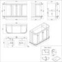 1200mm Beige Curved Freestanding Double Vanity Unit with Basins - Bowland