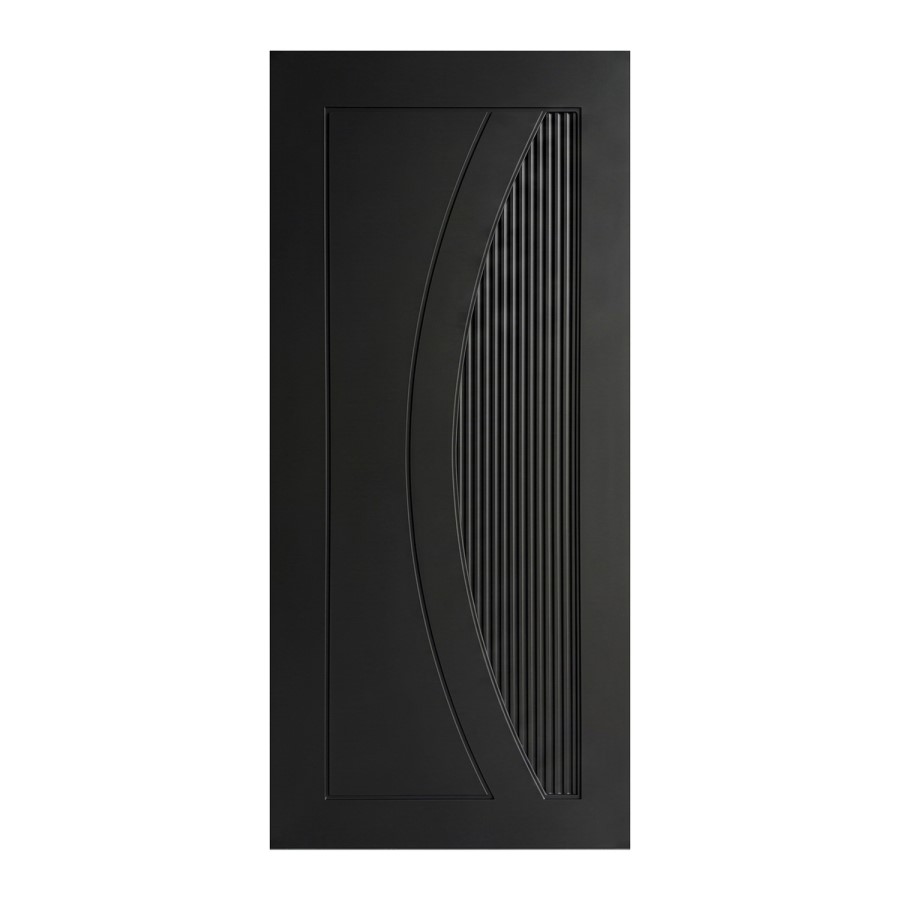 Internal Black Door with Reeded Panel - Pre-Finished - 1981 x 686 x 35mm - Salerno - XL Joinery