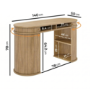 Oak Curved Office Desk with Sliding Doors - Breuer