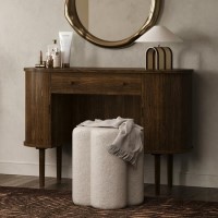 Dark Oak Dressing Table with Drawer and Cupboards - Breuer