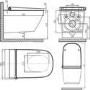 ONLY OPENED - Wall Hung Smart Bidet Round Toilet with 1160mm Frame Cistern and White Sensor Flush Plate - Purificare