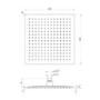 Chrome 2 Outlet Ceiling Mounted Thermostatic Mixer Shower Set with Integrated Hand Shower - Cube