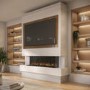 Self Build Media Wall with 3-Sided Electric Fireplace with 50inch Fire - AmberGlo