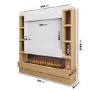 Self Build Oak Media Wall with Black 3-Sided Inset Electric Fire with Shelving - 50 Inch - AmberGlo