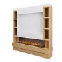 Self Build Oak Media Wall with Black 3-Sided Inset Electric Fire with Shelving - 50 Inch - AmberGlo
