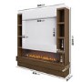 Self Build Walnut Media Wall with Black 3-Sided Inset Electric Fire with Shelving - 50 Inch - AmberGlo