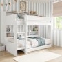 White Bunk Bed with Storage Shelves and Drawer - Aire